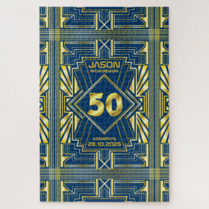 Puzzle 50e anniversaire Art Déco Gold Blue Great Gatsby