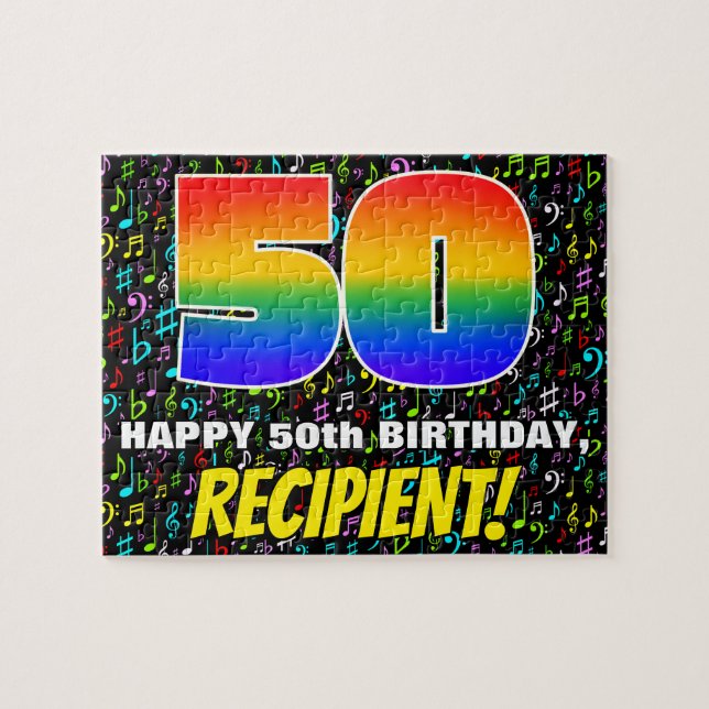 Puzzle 50e anniversaire — Symboles de musique amusants et (Horizontal)