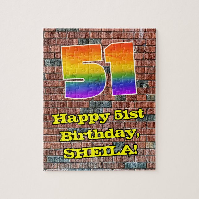 Puzzle 51e anniversaire : Arc-en-ciel amusant inspiré par (Vertical)