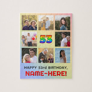 Puzzle 53e anniversaire : Arc-en-ciel amusant #, Nom pers