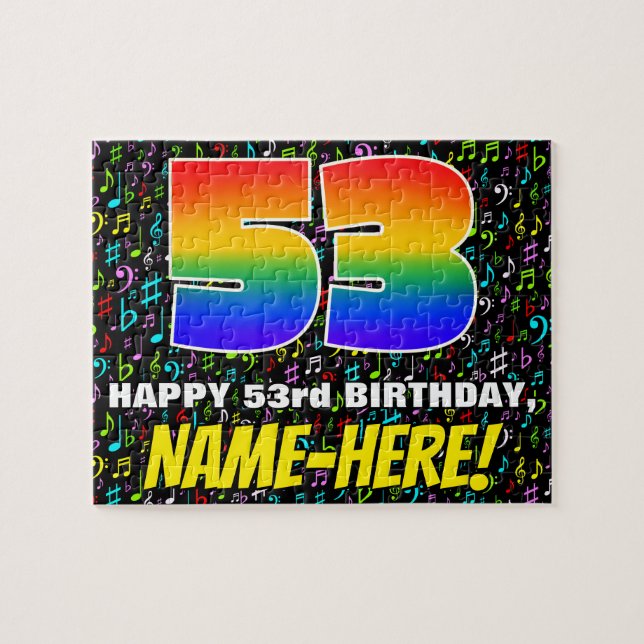 Puzzle 53e anniversaire — Symboles de musique amusants et (Horizontal)
