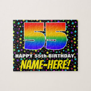 Puzzle 55e anniversaire — Amusant, Motif de terrain étoil