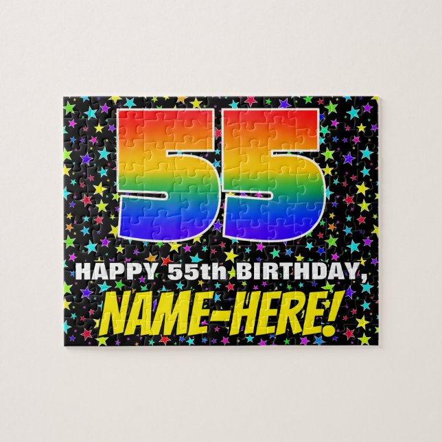 Puzzle 55e anniversaire — Amusant, Motif de terrain étoil (Horizontal)