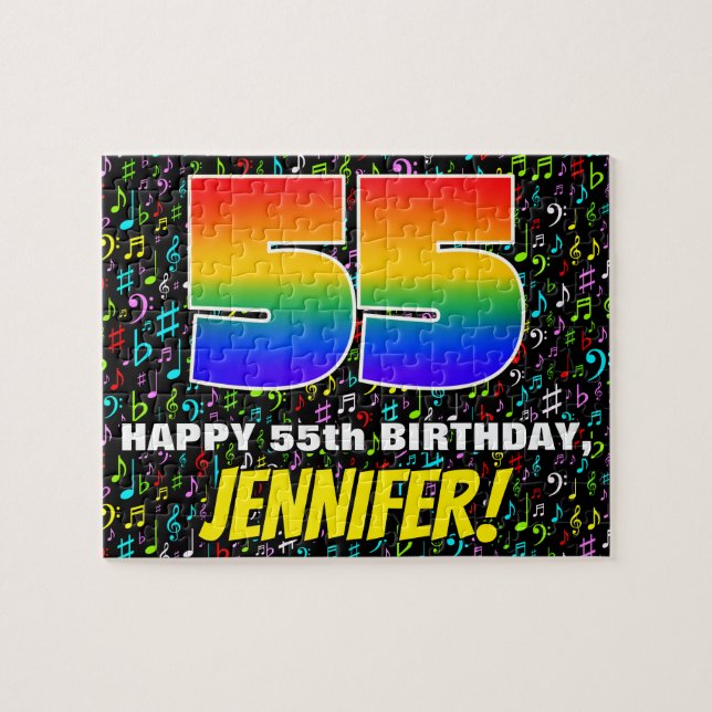 Puzzle 55e anniversaire — Symboles de musique amusants et (Horizontal)