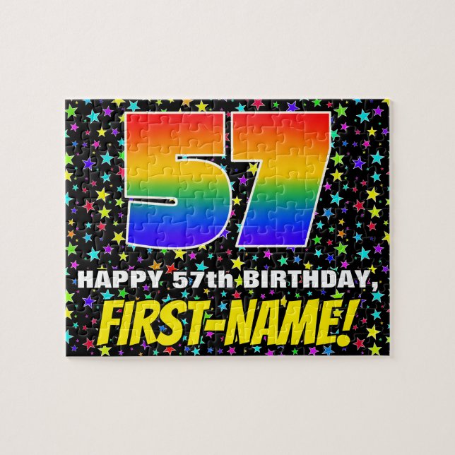 Puzzle 57e anniversaire — Amusant, Motif de terrain étoil (Horizontal)
