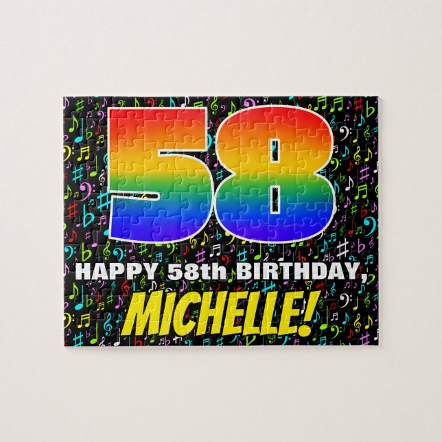 Puzzle 58e anniversaire — Symboles de musique amusants et (Horizontal)