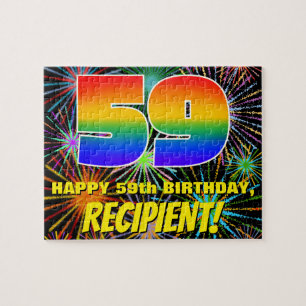 Puzzle 59e anniversaire : Feu d'artifice festif amusant e