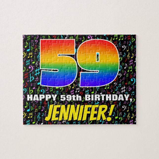 Puzzle 59e anniversaire — Symboles de musique amusants et (Horizontal)