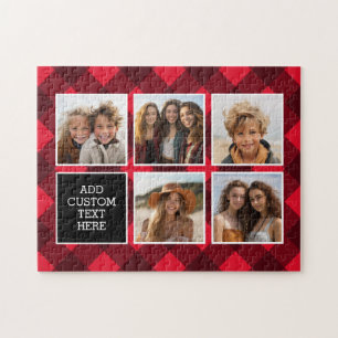 Puzzle 5 Collage de photos - Monogramme Plaid de Buffalo 