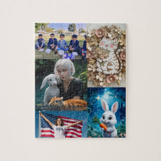 Puzzle 5 photos personnalisent puzzle, collage photo
