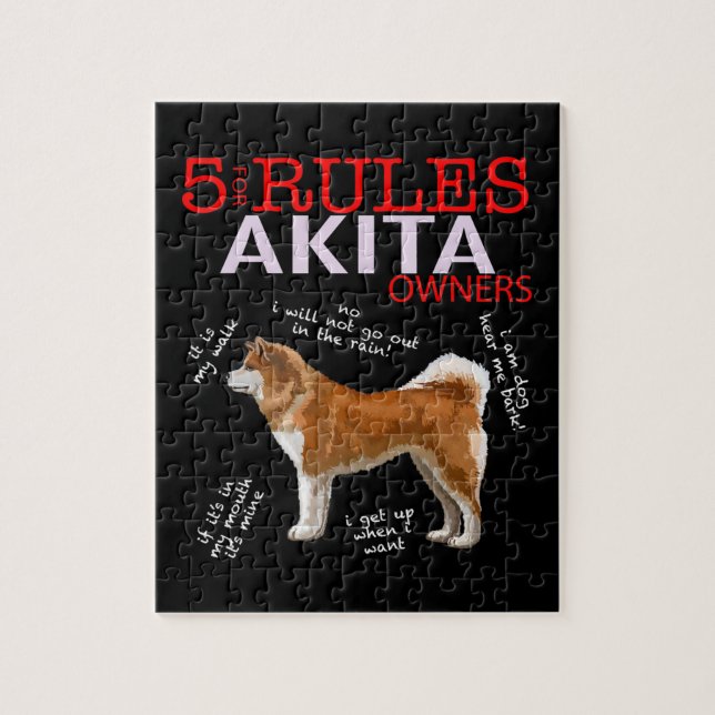Puzzle 5 Règles pour les propriétaires d'Akita (Vertical)