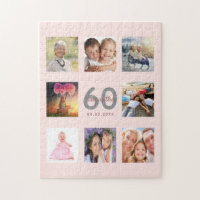 60e anniversaire photo personnalisée rose or rose