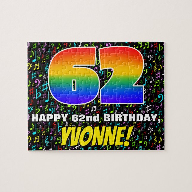 Puzzle 62e anniversaire — Symboles de musique amusants et (Horizontal)
