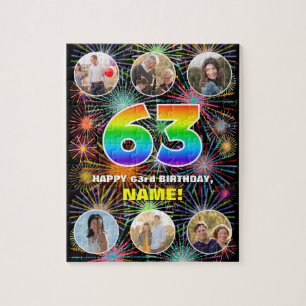 Puzzle 63e Anniversaire : Amusant arc-en-ciel #, Nom pers