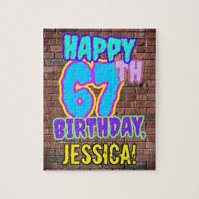 Puzzle 67e anniversaire ~ Amusant, Graffiti urbain inspir (Vertical)