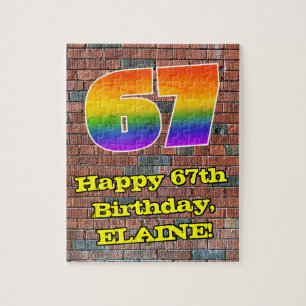 Puzzle 67e anniversaire : Arc-en-ciel amusant inspiré par