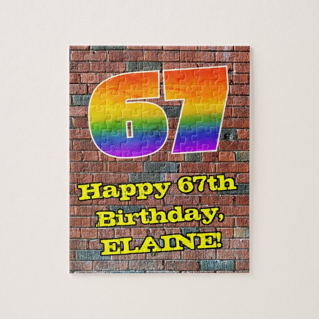 Puzzle 67e anniversaire : Arc-en-ciel amusant inspiré par (Vertical)