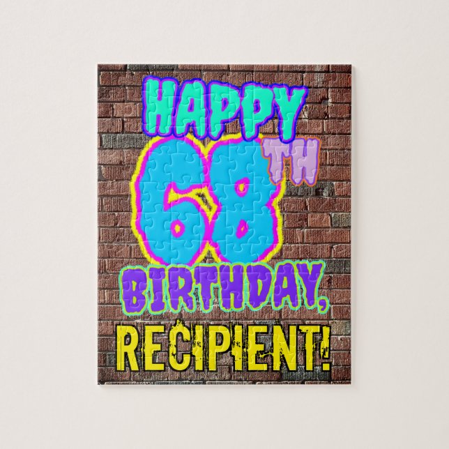 Puzzle 68e anniversaire ~ Amusant, Graffiti urbain inspir (Vertical)