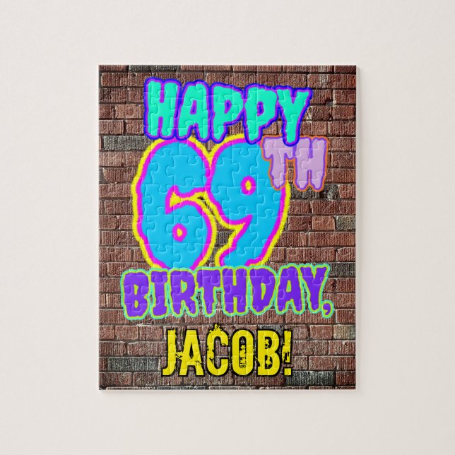 Puzzle 69e anniversaire ~ Amusant, Graffiti urbain inspir (Vertical)