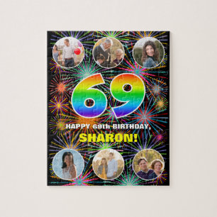 Puzzle 69e anniversaire : Arc en ciel amusant #, Nom pers