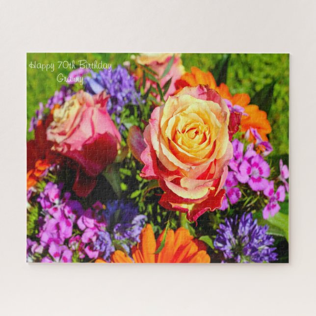 Puzzle 70e anniversaire grand-mère. (Horizontal)