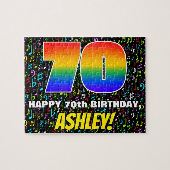 Puzzle 70e anniversaire — Symboles de musique amusants et (Horizontal)