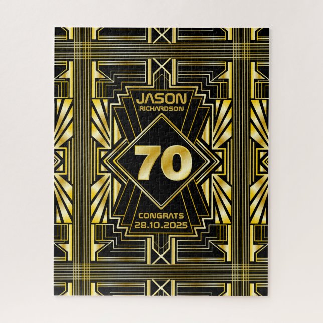 Puzzle 70e jour de Birthday Art Deco Gold Black Great Gat (Vertical)