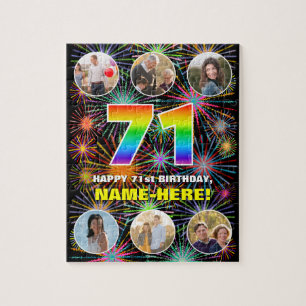 Puzzle 71e Anniversaire : Numéro Arc-en-ciel Amusant, Nom