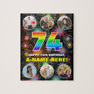 Puzzle 74e anniversaire : Arc en ciel amusant #, Nom pers