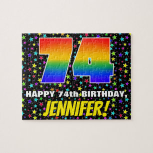 Puzzle 74e anniversaire — Motif de terrain amusant, color
