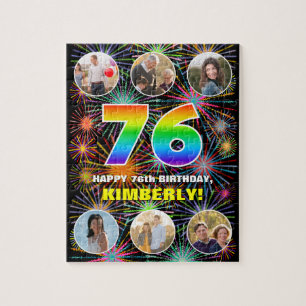 Puzzle 76e anniversaire : Arc en ciel amusant #, Nom pers