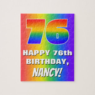 Puzzle 76e anniversaire : coloré, amusant Motif arc-en-ci
