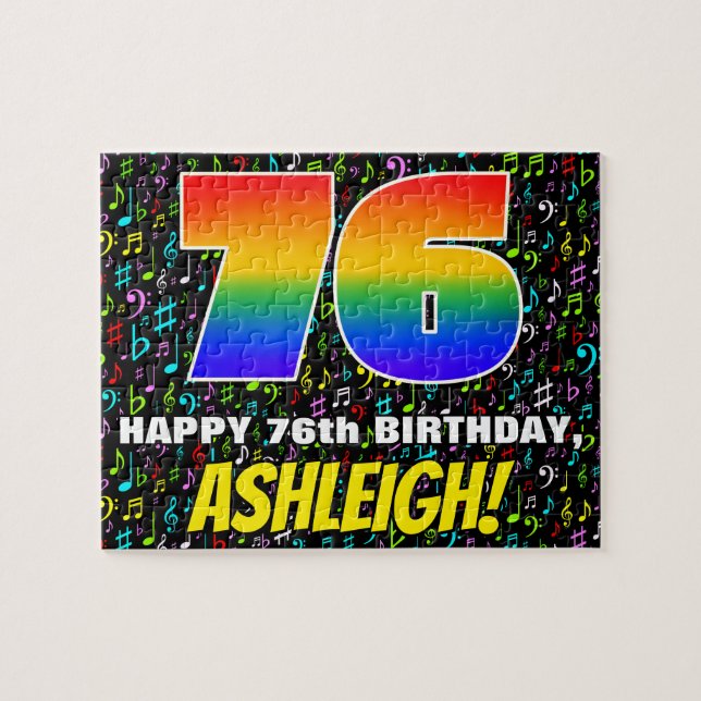Puzzle 76e anniversaire — Symboles de musique amusants et (Horizontal)