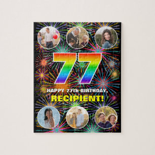 Puzzle 77e anniversaire : Arc en ciel amusant #, Nom pers