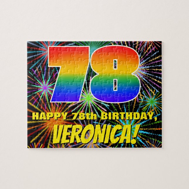 Puzzle 78e anniversaire : Feu d'artifice festif amusant e (Horizontal)