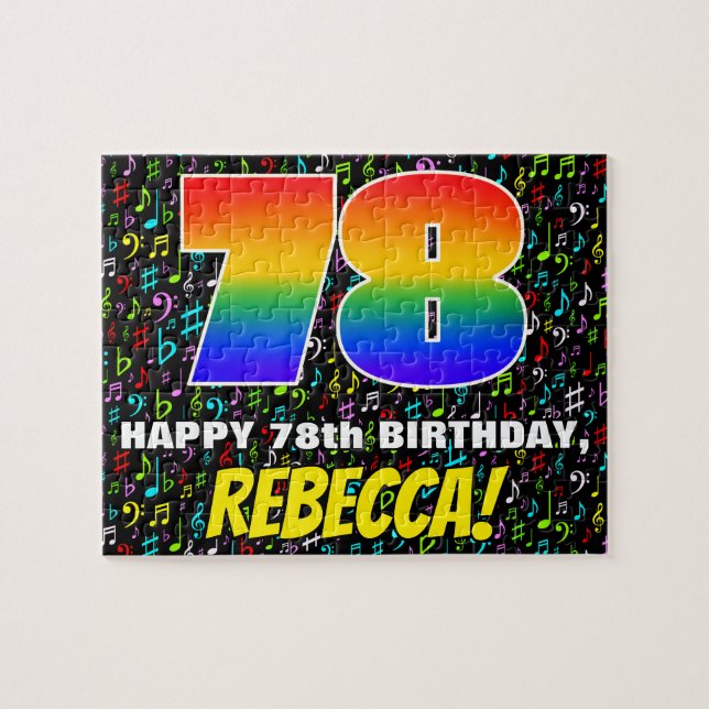 Puzzle 78e anniversaire — Symboles de musique amusants et (Horizontal)