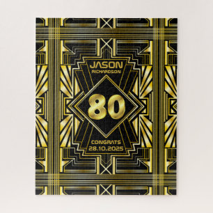 Puzzle 80e anniversaire Art Déco Gold Black Great Gatsby