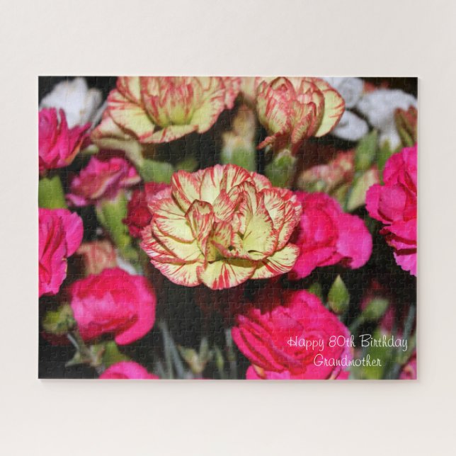 Puzzle 80e anniversaire grand-mère. (Horizontal)