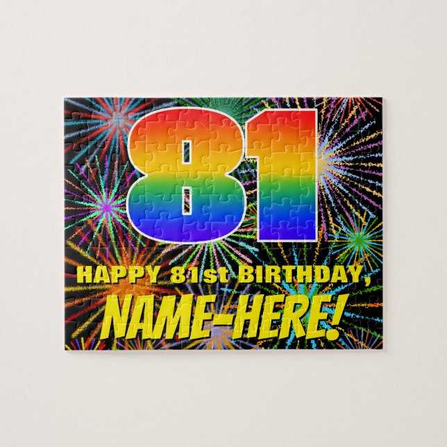 Puzzle 81e anniversaire : Feu d'artifice festif amusant e (Horizontal)