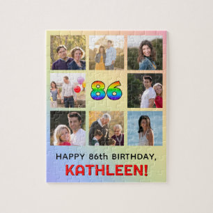 Puzzle 86e anniversaire : Arc-en-ciel amusant #, Nom pers