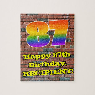 Puzzle 87e anniversaire : Arc-en-ciel amusant inspiré par
