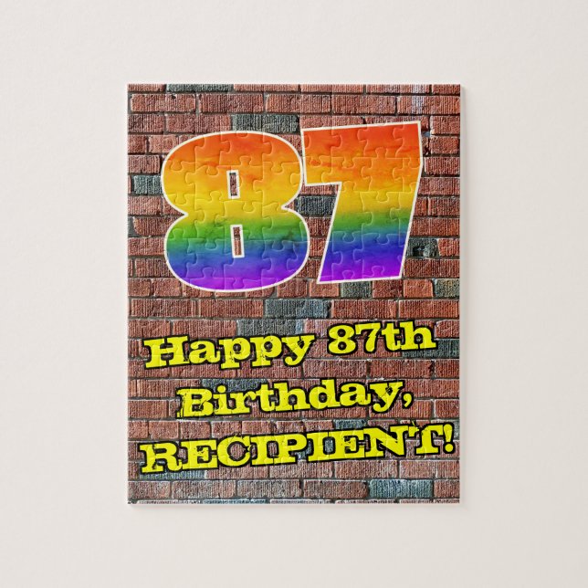 Puzzle 87e anniversaire : Arc-en-ciel amusant inspiré par (Vertical)