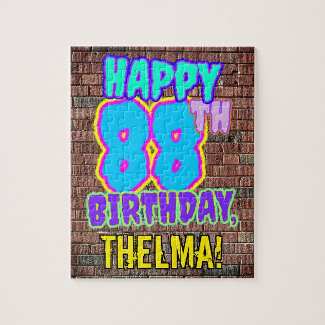 Puzzle 88e anniversaire ~ Amusant, Graffiti urbain inspir (Vertical)