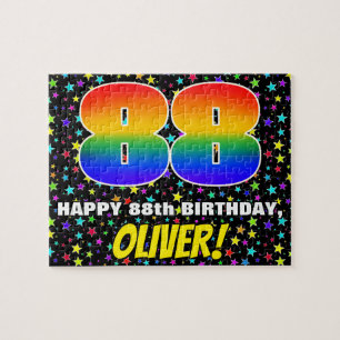 Puzzle 88e anniversaire — Amusant, Motif de terrain étoil