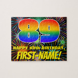 Puzzle 89e anniversaire : Feu d'artifice festif amusant e