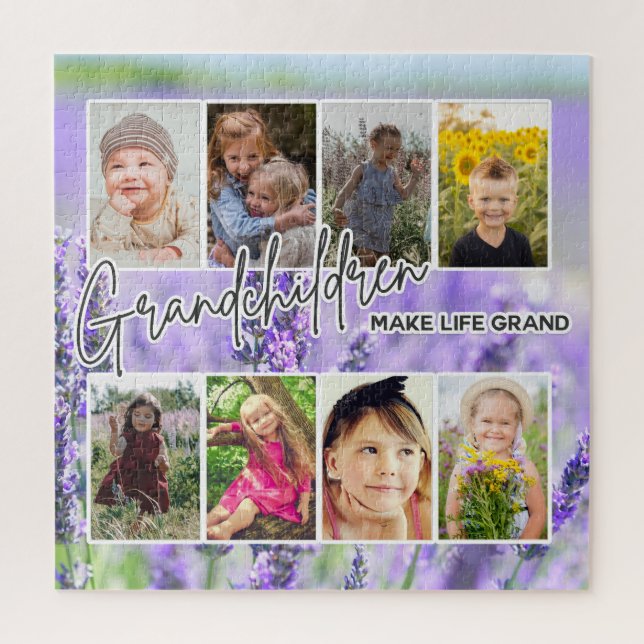 Puzzle 8 Photo "Les petits-enfants font la vie grand" (Vertical)
