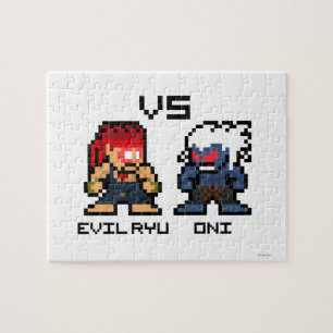 Puzzle 8bit Ryu mauvais CONTRE Oni