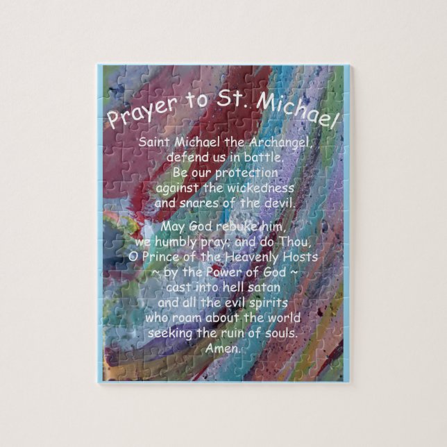 Puzzle 8x10" 110 pièces Prière St. Michael personnalisabl (Vertical)