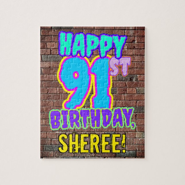 Puzzle 91e anniversaire ~ Amusant, Graffiti urbain inspir (Vertical)