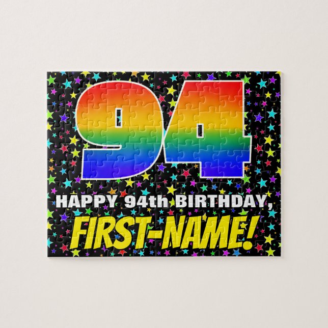 Puzzle 94e anniversaire — Amusant, Motif de terrain étoil (Horizontal)